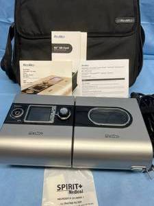 lot 16 image: MSRP $2800 Resmed S9 EPR CPAP - VPAP MACHINE With H5i Humidifier WData Card, Travel Bag,&nbspPower Cord, Hose, Manual & Reservoir (Mask Not Included) -&nbspExcellent Working Condition Only 4146 Hours On This Fantastic Machine