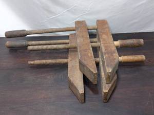 lot 104 image: Wooden Clamps