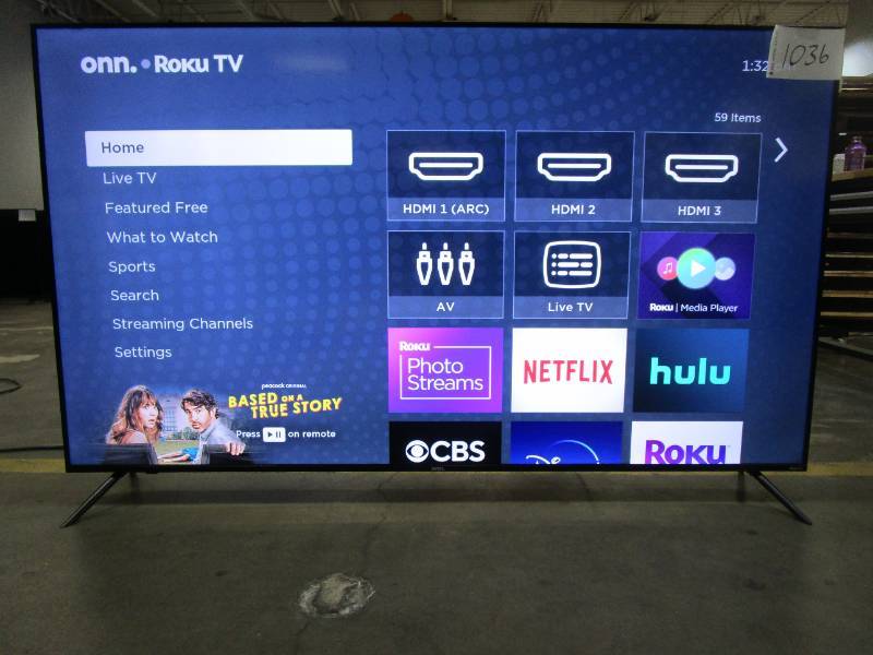 onn. 75” Class 4K UHD (2160P) LED Frameless Roku Smart TV (100044717)