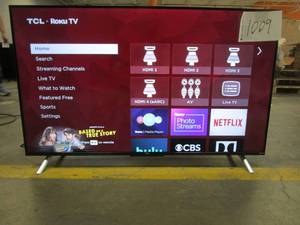 lot 1009 image: TCL 43 Class 4-Series 4K UHD HDR Smart Roku TV  43S455
