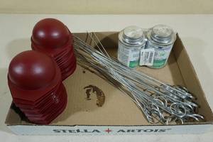 lot 130 image: Olson Products Inc. Disposable Apple Maggot Trap Kit 25 Apples, 25 Wire Holders, Two cans of Adhesive