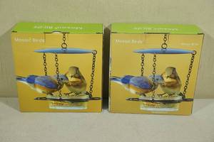 lot 133 image: 2 Mosaic Birds Floral Bird Feeders