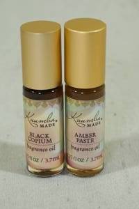 lot 165 image: 2 Kuumba Fragrance Oils -Black Opium, Amber Paste 3.7ml