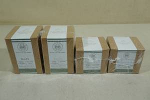 lot 170 image: 4 Begonia & Bench Candles -Slate, Rejuv, Plein Air, Balearic Sands