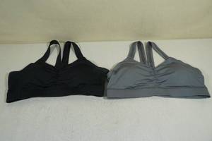 lot 174 image: 2 Handful Sports Bras -XL, Black & Gray