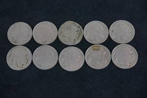 lot 220 image: 10 Buffalo Nickel Coins - Partial and Full Date