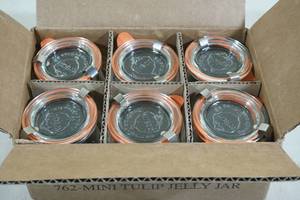 lot 279 image: 6 Weck 762 Mini Tulip Jelly Jars