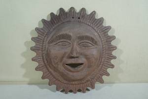 lot 281 image: Vintage Terra Cotta Sun Mood Face