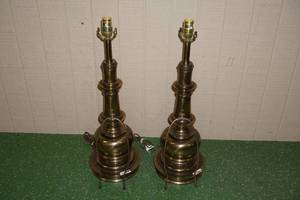 lot 291 image: Set of 2 Brass Stiffel Lamps