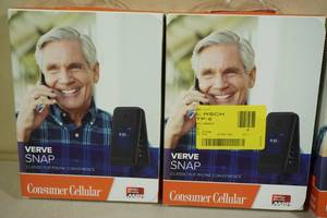 lot 25 image: 4 Consumer Cellular Verve Snap Cell Phones