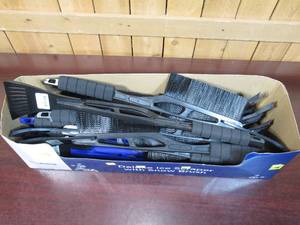 Lot of 12 Ice Scrapers with Brushes