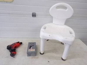 Shower Chair  Fish house Chair  Drill and Square D Box