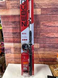 New Zebco Fishing Rod, Line, Tackle Box, Tackle