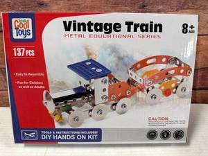 New 137pc Vintage Train Metal Erector Set