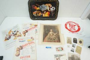lot 121 image: Coke tray with vintage advertising