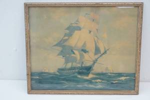 lot 215 image: vintage ship picture