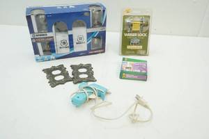 lot 300 image: Brinks Keyed entry deadbolt exterior door handles