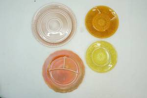 lot 305 image: vintage colored glass serving plates