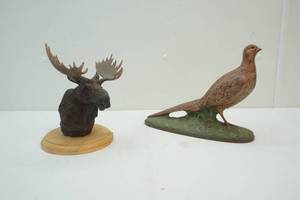 lot 314 image: Moose , pheasant figurine