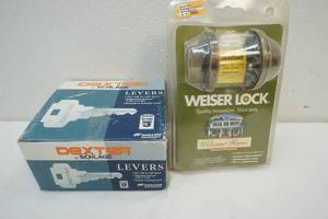 lot 346 image: Weiser deadbolt, Dexter levers knobs