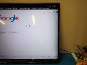 lot 2 image: Sharp&nbspLC-60SQ15U 60 TV  60 screen with 1920 x 1080 HD Resolution  No stand &nbspBlack bar on bottom of screen. No sound coming out of TV  Includes Power Cable