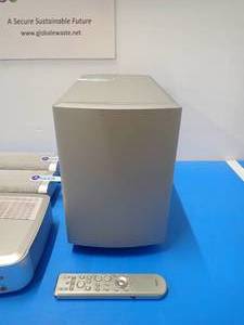 lot 4 image: Denon Sound System Receiver, speakers and Sub  Includes CAB-AC power cable for Sub otherwise no cables 