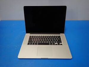 lot 27 image: Apple&nbspMacBookPro10,1 A1398 &nbspINTEL(R) CORE(TM) I7-3635QM CPU  2.40GHZ  8GB DDR3 RAM  251GB HD  15.4 screen with 2880 x 1800 Resolution  Retina display is wearing  No charger  Includes IOS