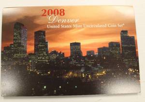 lot 65 image: 2008 Denver U.S. Mint Uncirculated Coin Set