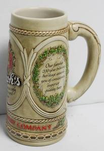 lot 96 image: Strohs Vintage Ceramic Beer Stein 7 14 Long X 4 34 Diameter