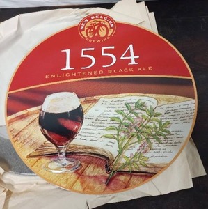 lot 26 image: 9 New Belgium Brewing 1554 enlightened Black Ale Metal Bar Sign