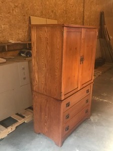 lot 28 image: Wood dresser  entertainment center