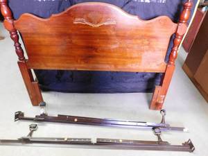 lot 38 image: Headboard and bed frame