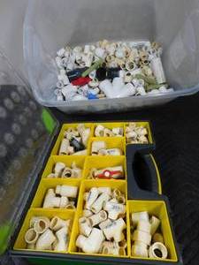 lot 61 image: Tote of PVC and CPVC fittings
