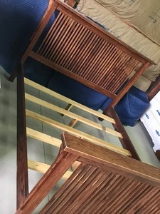 lot 7 image: Queen size Solid wood bed frame