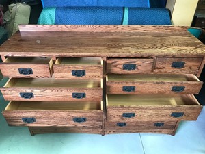 lot 308 image: Solid wood 12 drawer dresser with mirror