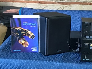 lot 326 image: Yamaha cassette deck, Onkyo cinema filterer and 2 ascend CDM 170 speakers