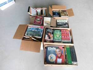 lot 151 image: 7 boxes or hardcover and soft cover books