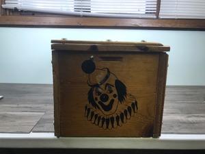 lot 353 image: Vintage wooden circus circus toy box