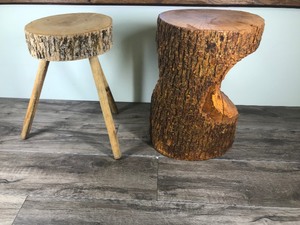 lot 365 image: 2 - stools made out of wood