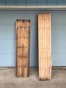 lot 392 image: 2 - Vintage wooden toboggans