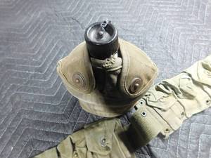 lot 195 image: Military ammo belt and canteen