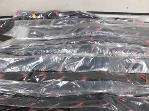 lot 212 image: Feather hat bands- black, red and white
