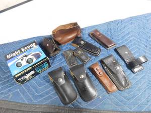 lot 240 image: Night scope binoculars, 8 knife sheaths and more