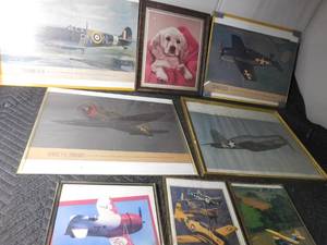 lot 400 image: Military airplane pictures, wildlife prints and more