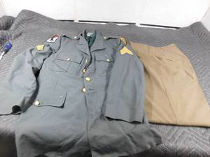 lot 411 image: Military uniform coat and pants