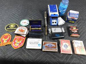 lot 418 image: BBs, pellets, vintage razor, collectable cards,  hunting patches and more
