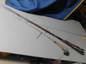 lot 444 image: 3 fishing rods and 1 fly rod and reel