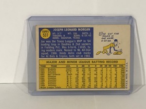 lot 538 image: 1970 Topps Baseball Card Joe Morgan #537