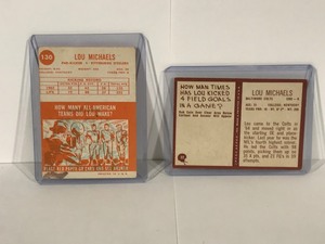 lot 540 image: 2 - Lou Michaels Football Cards