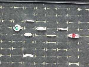 lot 466 image: 1-18K white gold filled, 3 sterling silver and 3 costume rings